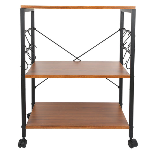 3 Tier Kitchen Trolley Bar Serving Cart Rolling Utility Cart with Wheels for Home Supplies ShopWithASmile.com