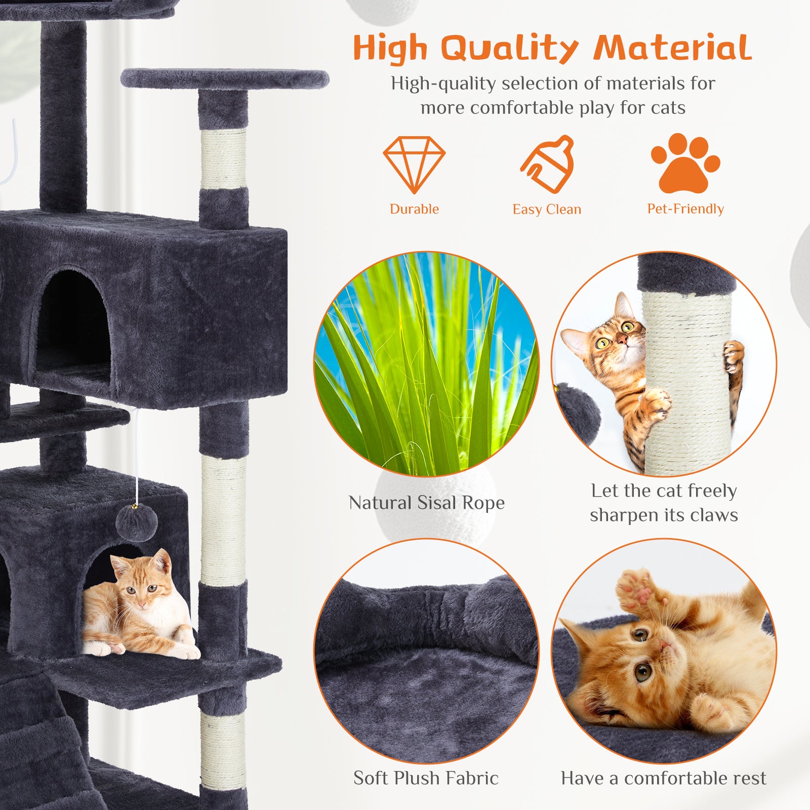 Multi Functional Cat Treehouse Cat Climbing Frame ShopWithASmile7.com