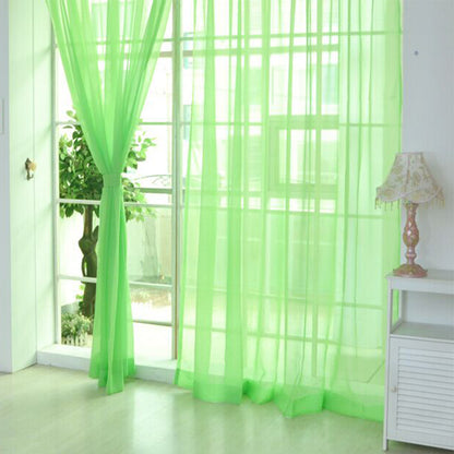 Solid Color Glass Mesh Curtains Transparent Color Ready-made Curtain Punch-free ShopWithASmile7.com