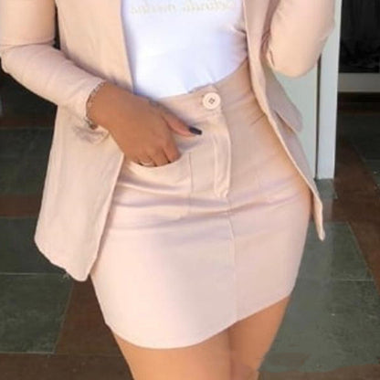 European And American New Long-sleeved Slim Suit Skirt