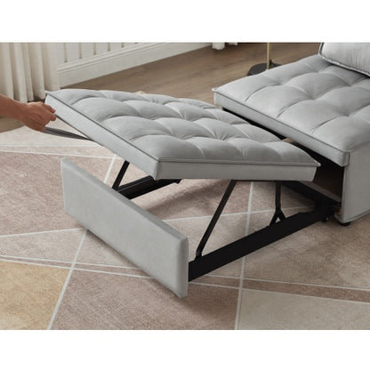 Convertible Sleeping Sofa Bed, Modern Velvet Fabric Single Seater Sofa, Sleeping Sofabed With 1 Back Pillow And Removable Back, Single Comfortable Recliner Sofabed For Office, Living Room Apartment