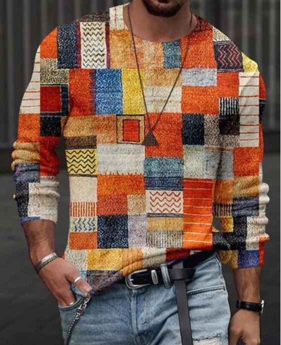 Casual Long Sleeve Animal Skull Men's Print T-Shirt ShopWithASmile7.com