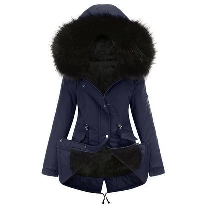 Parka Cotton-padded Coat Mid-length Hooded ShopWithASmile7.com