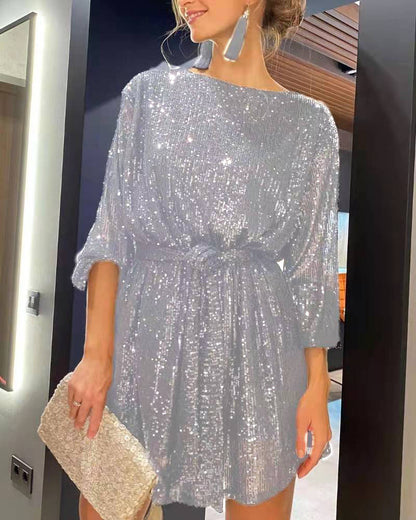 European And American Festival Party Sparkling Beaded Dress Dinner Suit