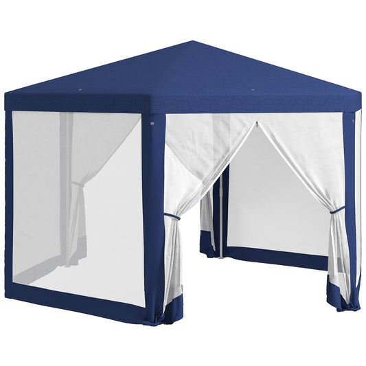 Outsunny 13' X 11' Outdoor Party Tent, Hexagon Sun Shade Shelter Canopy With Protective Mesh Screen