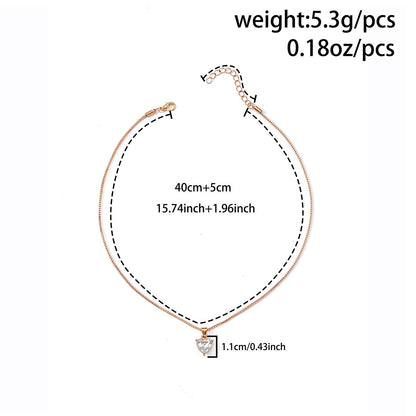 Fashion Love Pendant Alloy Diamond-studded Necklace Women ShopWithASmile7.com