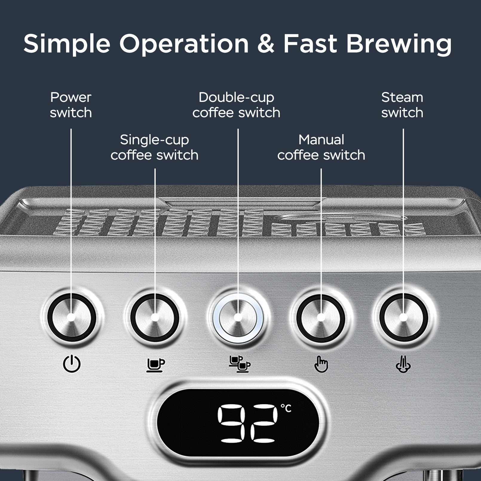 Geek Chef Espresso Machine, 20 Bar Espresso Machine With Milk Frother For Latte, Cappuccino, Macchiato, For Home Espresso Maker, 1.8L Water Tank, Stainless Steel, Ban On Amazon ShopWithASmile.com