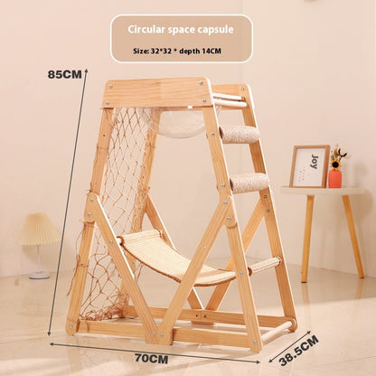 Creative Home Sisal Cat Scratching Column Solid Wood Cat Climbing Frame ShopWithASmile.com