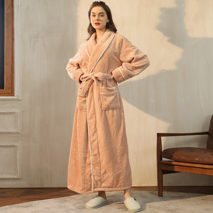 Thickened Pineapple Flannel Couple Nightgown Fashion