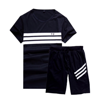 New Men's Short-sleeved T-shirt Suit