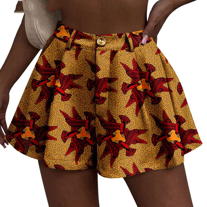 African Duplex Printing Batik Shorts ShopWithASmile7.com