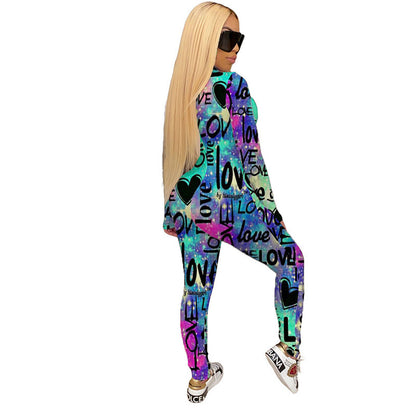 Fashion Sports Personality Printed Jumpsuit