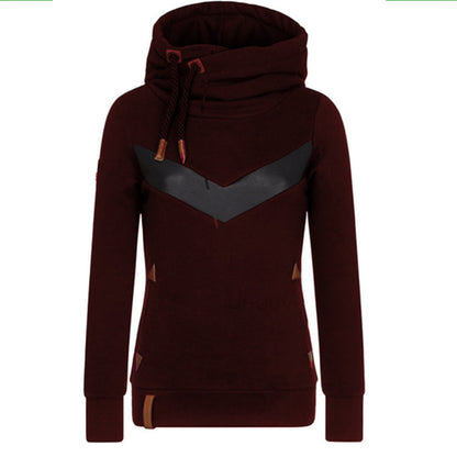 Women's New Long-sleeved Hooded Stitching Sweater ShopWithASmile7.com