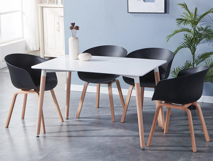 A Set of 4 Modern Dining Chairs, Retro-Designed Armchairs, High-Quality Wooden Legs, Suit for Dining Room Kitchen Living Room