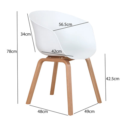 A Set of 4 Modern Dining Chairs, Retro-Designed Armchairs, High-Quality Wooden Legs, Suit for Dining Room Kitchen Living Room