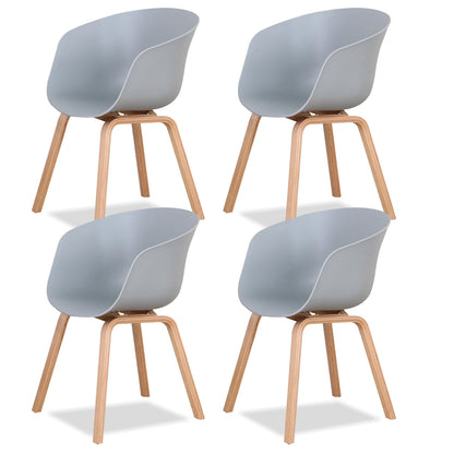 A Set of 4 Modern Dining Chairs, Retro-Designed Armchairs, High-Quality Wooden Legs, Suit for Dining Room Kitchen Living Room