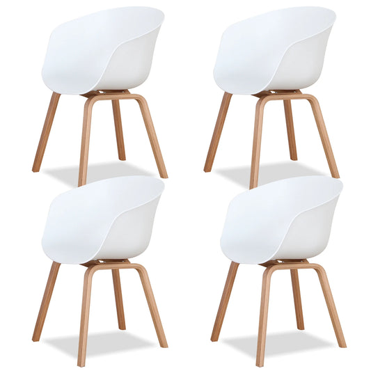 A Set of 4 Modern Dining Chairs, Retro-Designed Armchairs, High-Quality Wooden Legs, Suit for Dining Room Kitchen Living Room