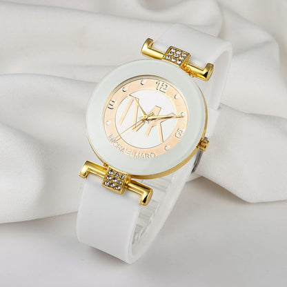 Fashion Women's Diamond Silicone Strap Quartz Watch ShopWithASmile7.com