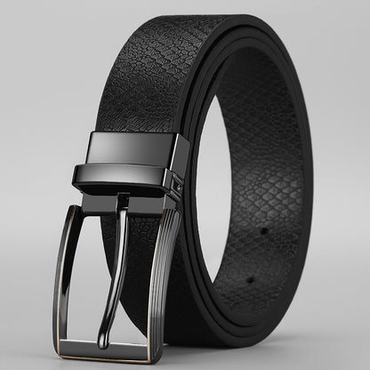 Advanced Texture Boys Trend Belt Rotatable Pin Buckle Two-color Double-sided Available ShopWithASmile7.com