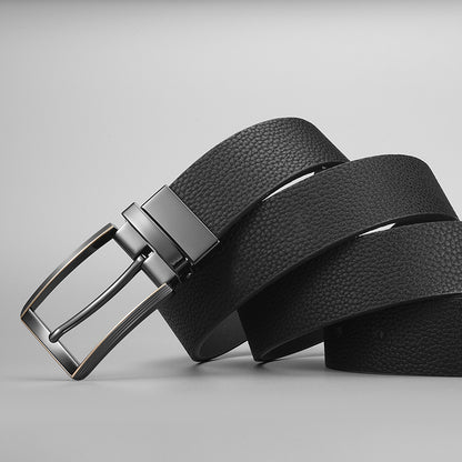 Advanced Texture Boys Trend Belt Rotatable Pin Buckle Two-color Double-sided Available ShopWithASmile7.com