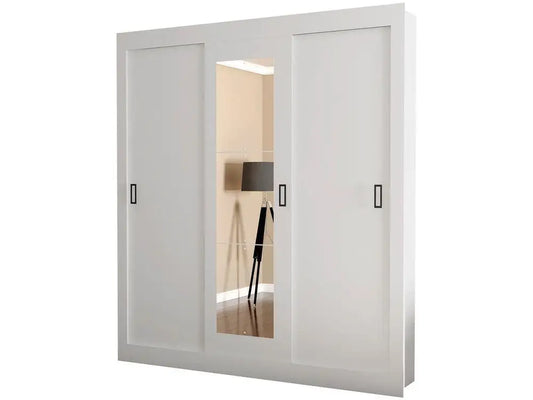 Araplac Melissa Glass Wardrobe Couple with Mirror 3 Sliding Doors