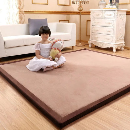 Japanese Style 3CM Thickeness Coral Fleece Velvet Mats Thickening Camel Bed Mattress Living Room Tatami Carpet Baby Crawling Mat