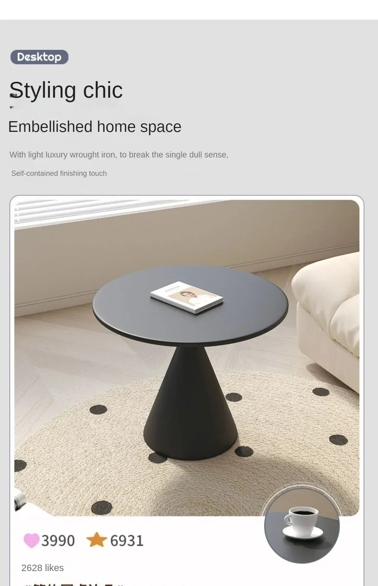 Modern and Simple Iron Side Table with Multi-function Storage for Living room and Bedroom Décor