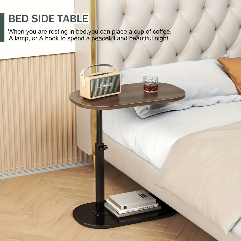 Adjustable Height Side Table – Portable Wooden Table for Sofa, Coffee, Office & Indoor/Outdoor Use