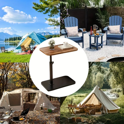 Adjustable Height Side Table – Portable Wooden Table for Sofa, Coffee, Office & Indoor/Outdoor Use