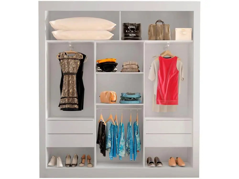 Araplac Melissa Glass Wardrobe Couple with Mirror 3 Sliding Doors