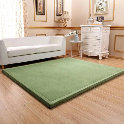 Japanese Style 3CM Thickeness Coral Fleece Velvet Mats Thickening Camel Bed Mattress Living Room Tatami Carpet Baby Crawling Mat