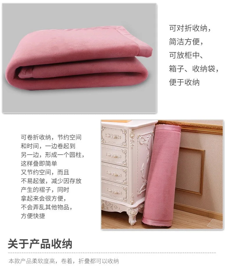 Japanese Style 3CM Thickeness Coral Fleece Velvet Mats Thickening Camel Bed Mattress Living Room Tatami Carpet Baby Crawling Mat