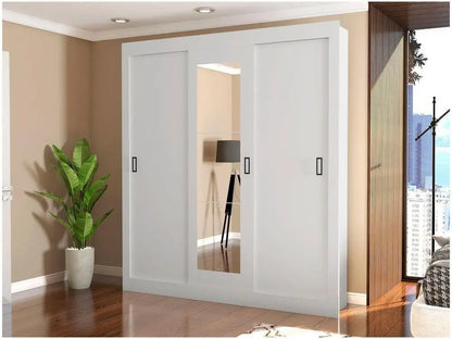 Araplac Melissa Glass Wardrobe Couple with Mirror 3 Sliding Doors