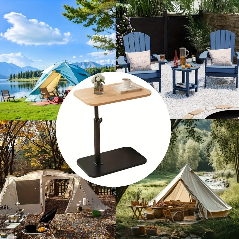 Adjustable Height Side Table – Portable Wooden Table for Sofa, Coffee, Office & Indoor/Outdoor Use