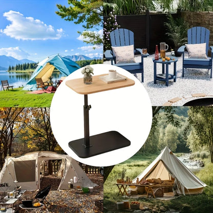 Adjustable Height Side Table – Portable Wooden Table for Sofa, Coffee, Office & Indoor/Outdoor Use