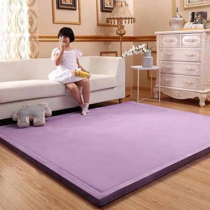 Japanese Style 3CM Thickeness Coral Fleece Velvet Mats Thickening Camel Bed Mattress Living Room Tatami Carpet Baby Crawling Mat