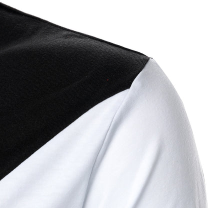 Men's POLO Shirt Three-color Stitching Fashion Lapel