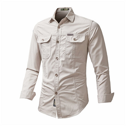 Autumn Workwear Shirt Men's Plus Size ShopWithASmile.com