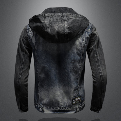 Men's Fashion Casual Slim-fit Hood Denim Jacket