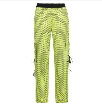 Designed Loose Woven Trousers With Lace Pockets