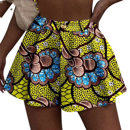African Duplex Printing Batik Shorts ShopWithASmile7.com