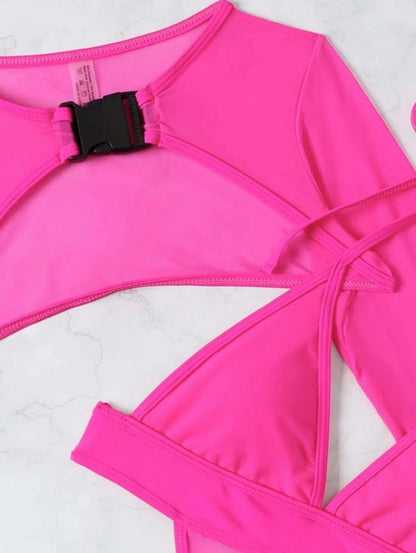 Hot Three Piece Mesh Swimsuit Bikini