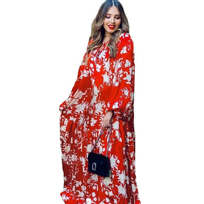 United States Women's Long Sleeved Large Swing Fashion Casual Dress