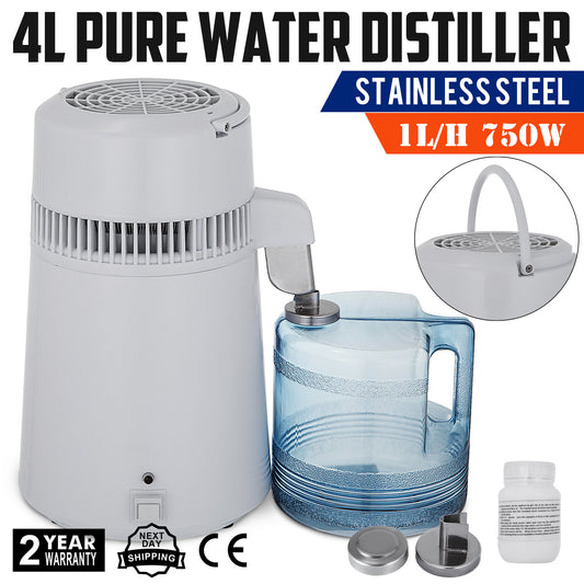 Newest 4L Dental  Medical Pure Water Distiller All Stainless Steel Internal ShopWithASmile7.com