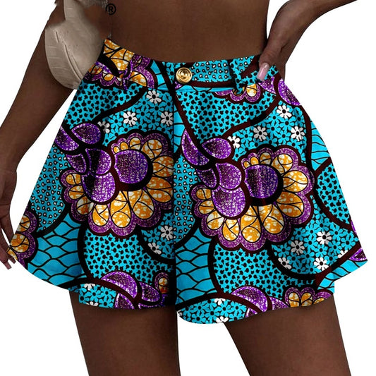 African Duplex Printing Batik Shorts ShopWithASmile7.com