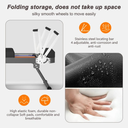 Extra Large Pilates Reformer - Multi-functional Home Fitness Equipment, 395lbs Capacity, With Dynamic Resistance Cords And Aerobic Rebounder, Improves Posture, Builds Strength, Reduces Stress, Black