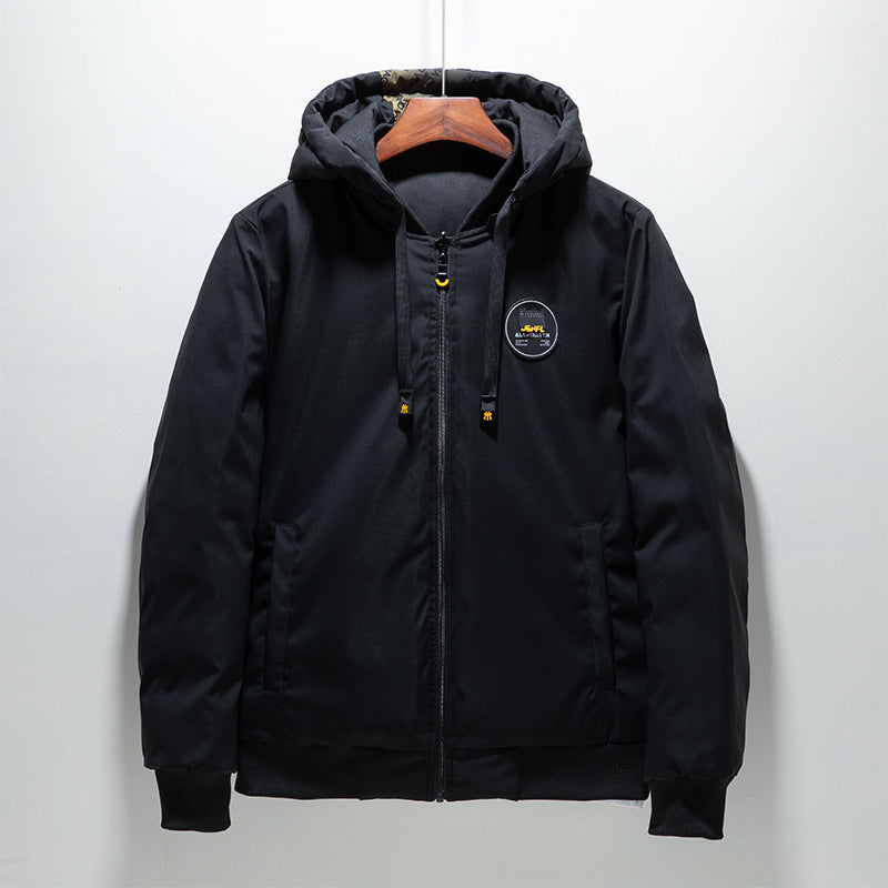 Men's Casual Fashion Pure Color Simple Atmosphere Cotton Jacket Men
