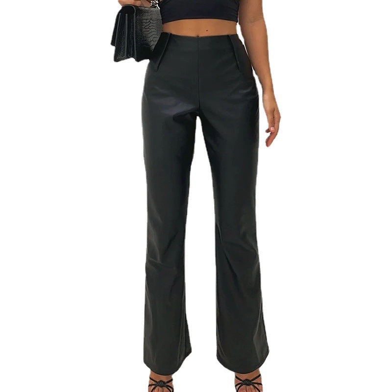 Women's High Waist Flared Casual Trousers
