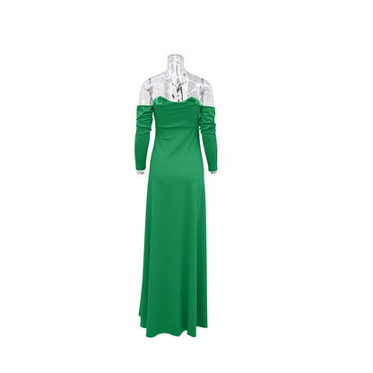 Women's Fashion Simple One-Shoulder Slit Dress