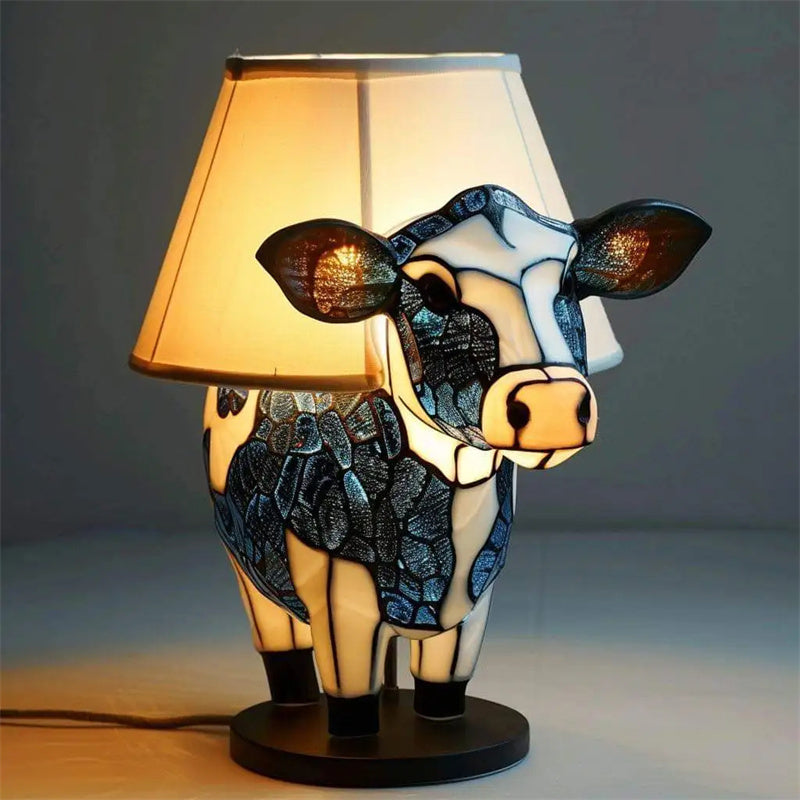 Beautiful Cow Table Lamp Bedside Table Lamp With USB Bedside Lamp For Living Room Bedroom Dormitory Bra Ornament ShopWithASmile7.com